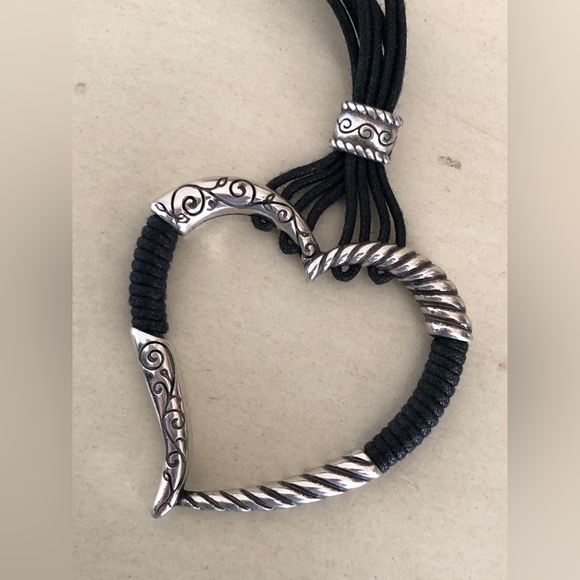 Brighton heritage hearts black multicord and silver tone necklace - Picture 11 of 12